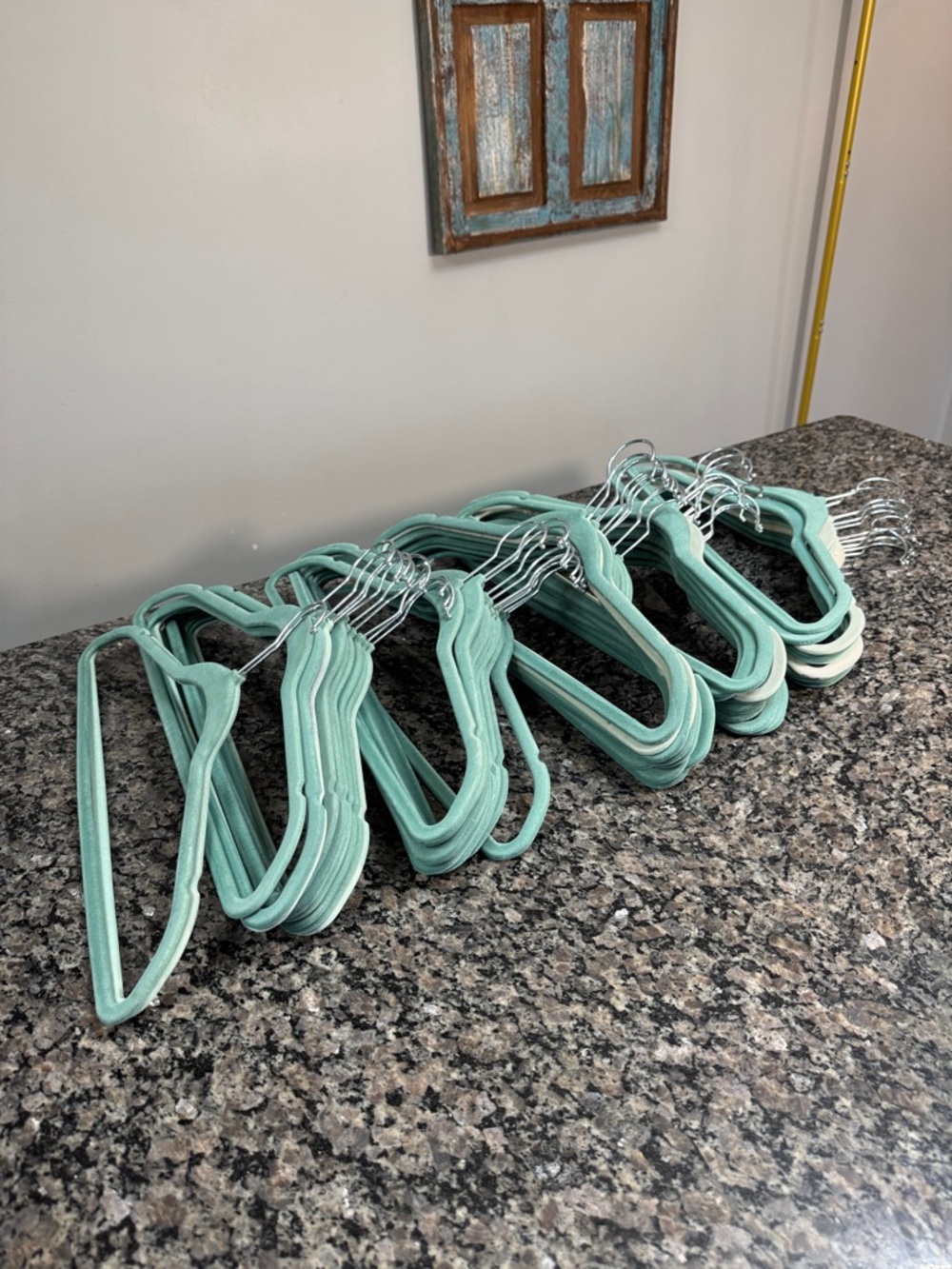 Velvet Non-Slip Clothes Hangers - aqua color 52